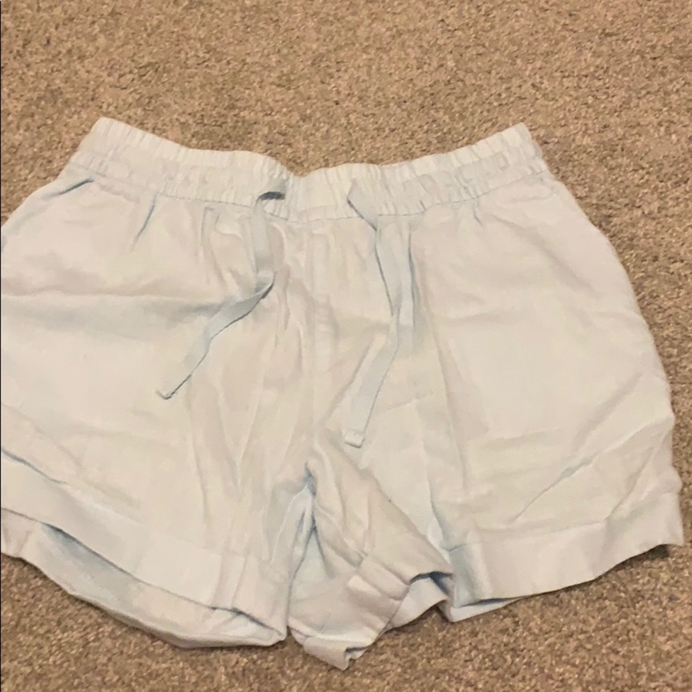Light blue linen shorts